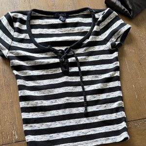 Forever 21 Black and White Striped Top